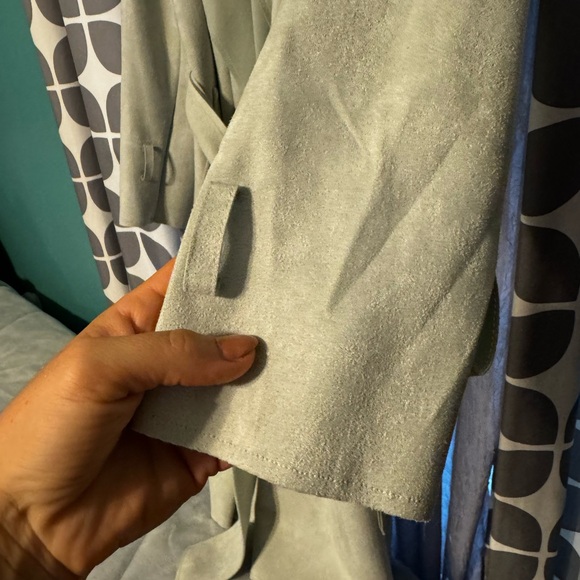Sage microsuede trench coat medium - Picture 2 of 5